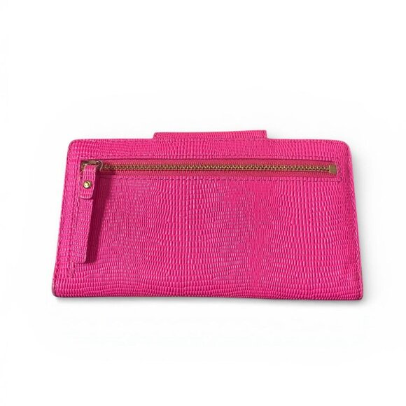 $249 KATE SPADE Turnlock Stacy MARBLE HILL HOT PINK Leather Wallet Clutch - Picture 3 of 4